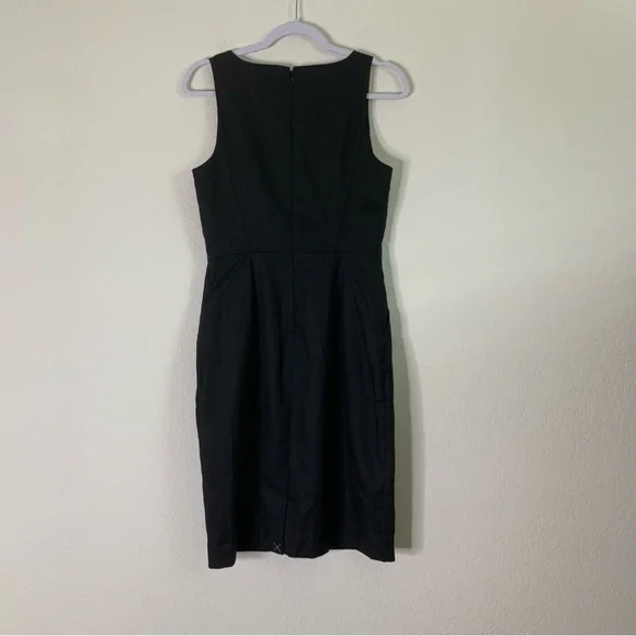 J.Crew Black Scoopneck resume dress in stretch linen blend 4 NWT - Picture 8 of 10
